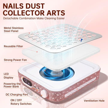 Disipación de calor eficiente en el diseño de Christine Shelly Nail Dust Collector.
