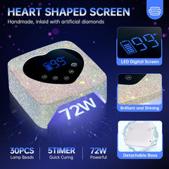 CHRISTINE SHELLY UV LED Nail Lamp spacious cure area supports simultaneous curing of multiple nails.