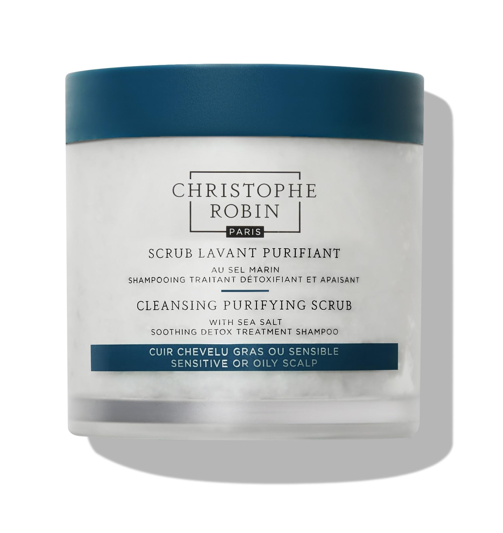 Christophe Robin: botella purificante para detox suave del cuero cabelludo.