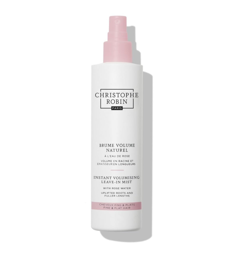 Brume volumisante Christophe Robin, bouteille à pompe, apporte volume léger.