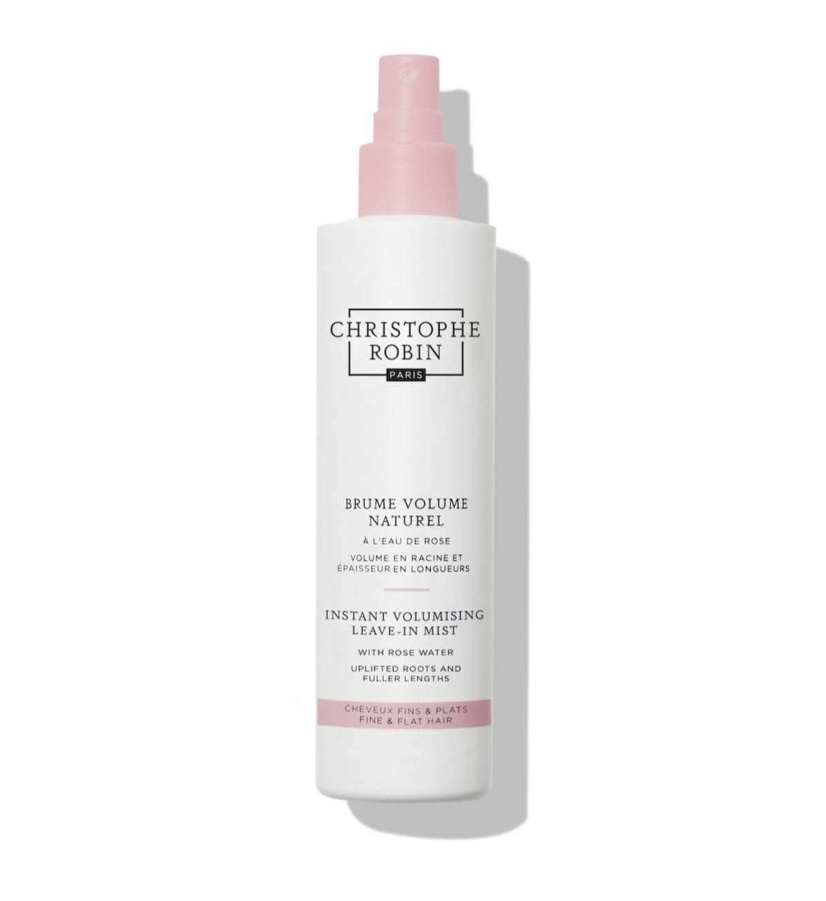 Brume volumisante Christophe Robin, bouteille à pompe, apporte volume léger.