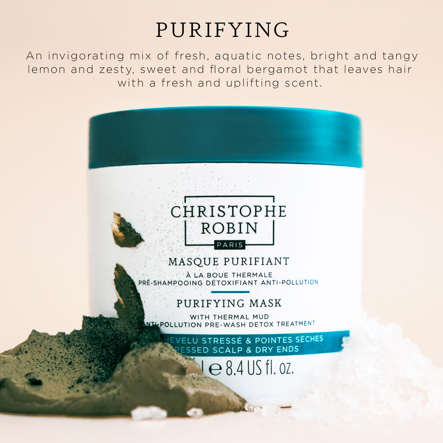 Christophe Robin Gelée Ligero, textura fresca al aplicar, sensación revitalizante en el cuero cabelludo.