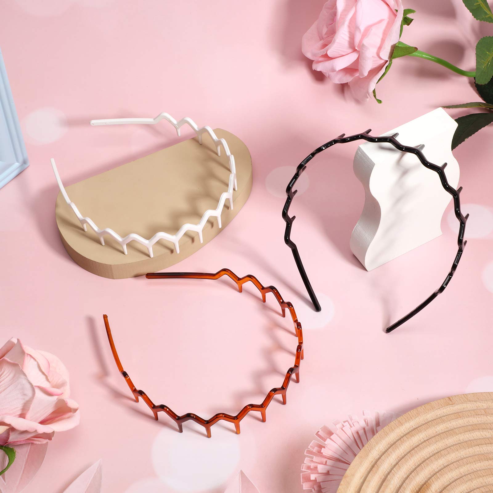 Diadema de uso diario de Chuangdi con diseño zigzag para pelo rizado