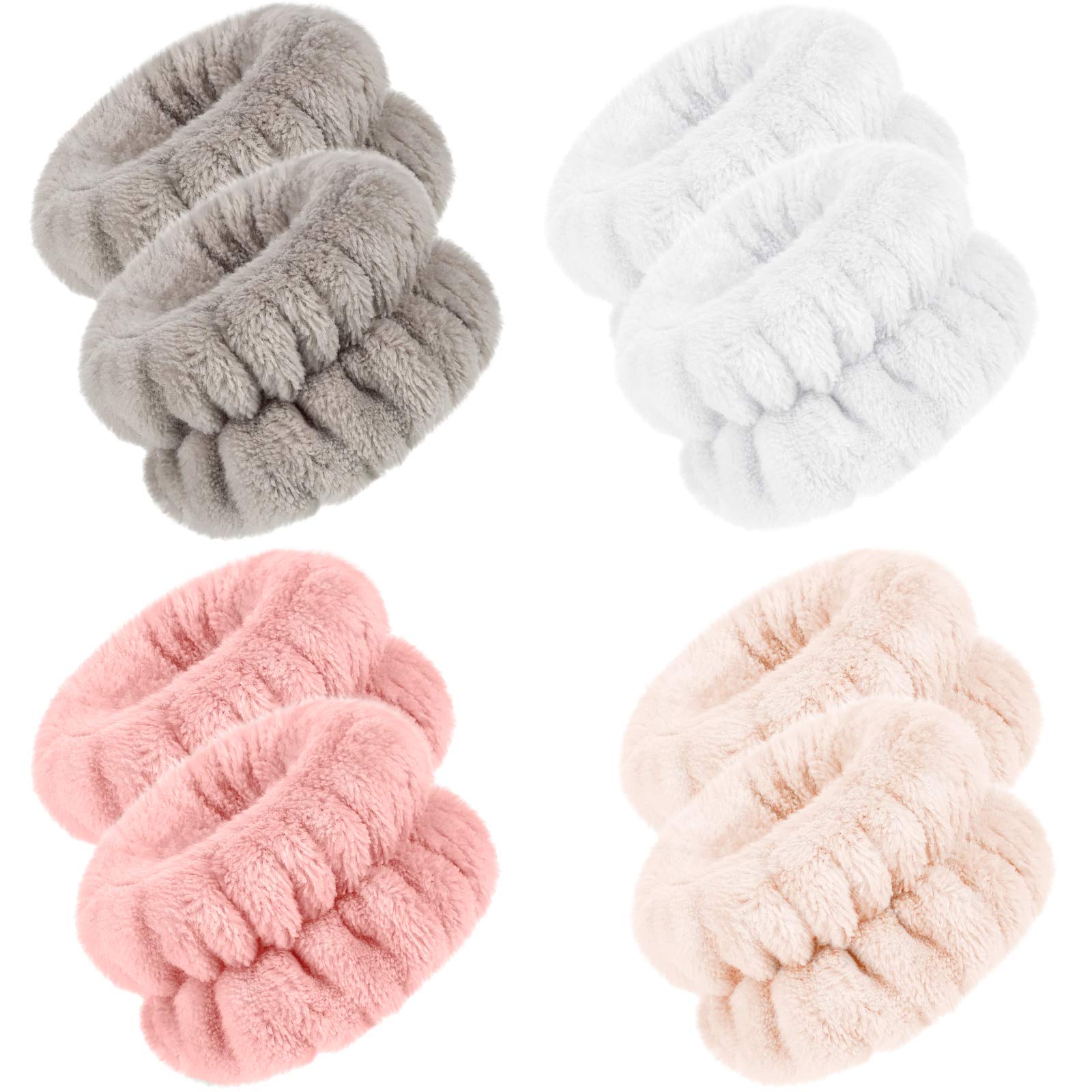 Chuangdi pulseras lavadoras de rostro en 4 colores absorben agua para evitar derrames.