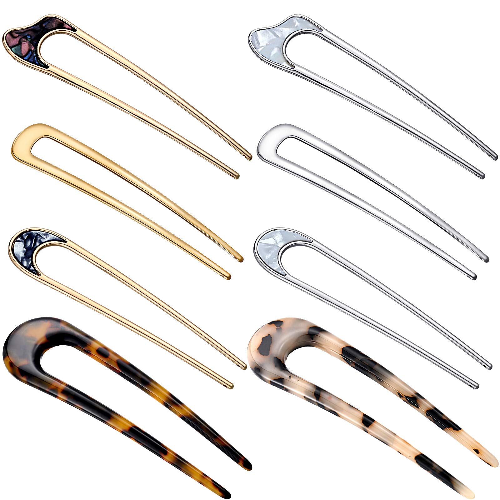 Chuangdi pasadores U 8 piezas, ideales para recogidos