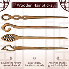 Chuangdi pelo recogido con palillo de madera, sujeción suave para looks diarios.