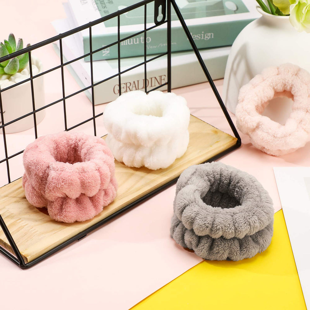 Chuangdi toalla muñeca de microfibra para lavado facial con textura suave.