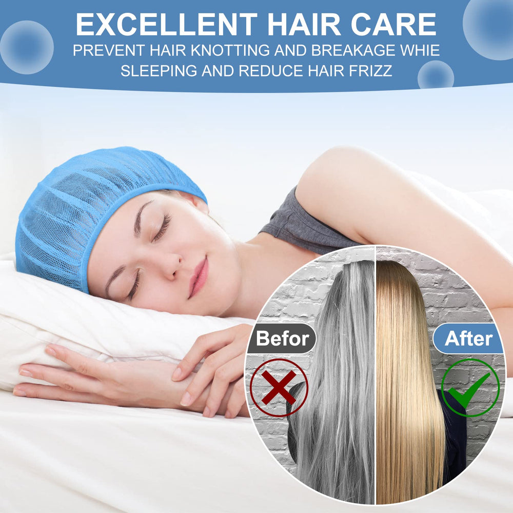 Chuarry bonnet de malla elástico para dormir, ideal para cabello rizado.