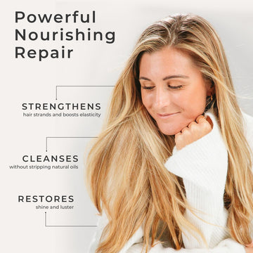 Cabello lavado con CIBU Repair + Protect, apariencia más suave y manejable