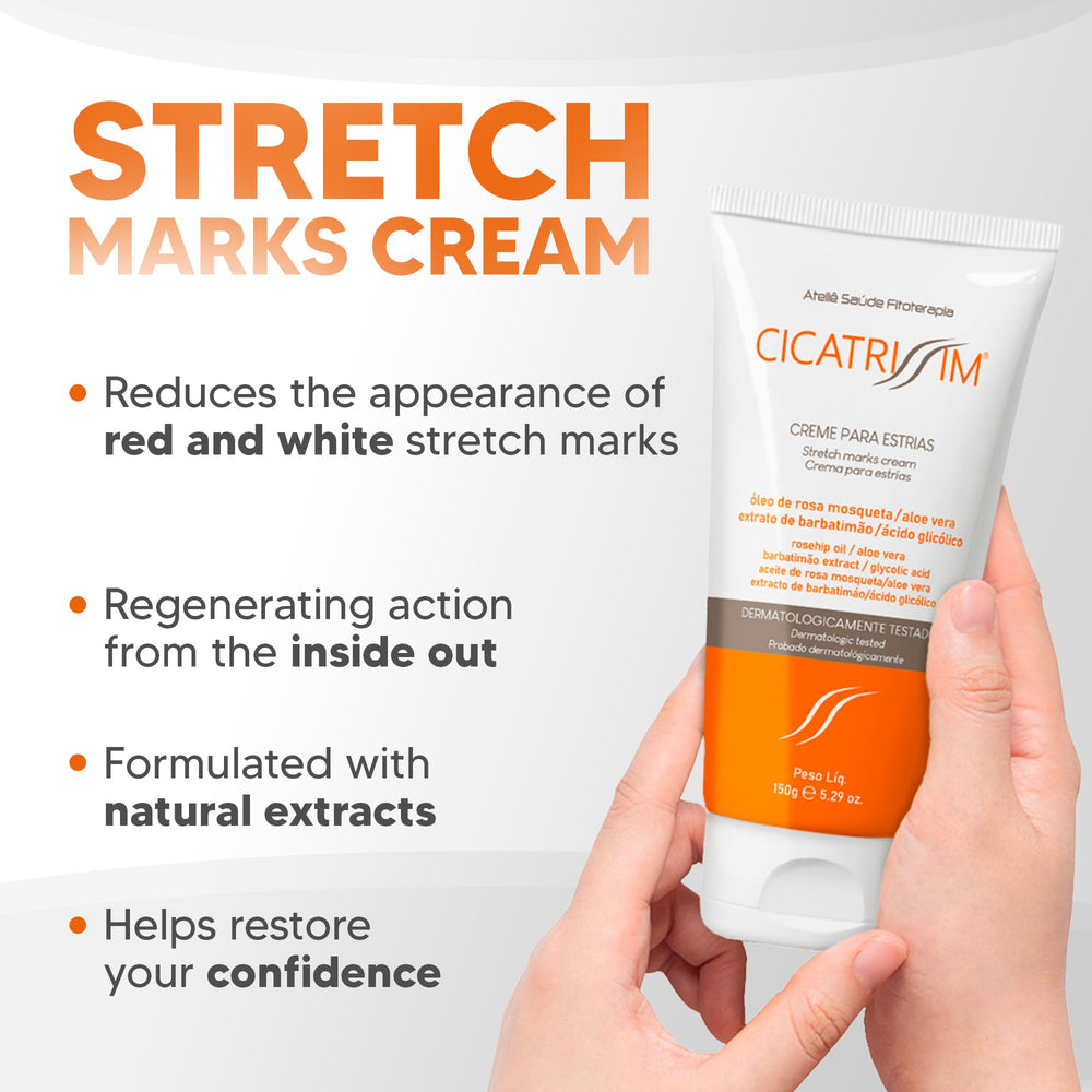 Cicatrissim Crema para Estrías blancas: mejora elasticidad y textura de la piel.