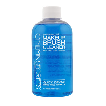 Cinema Secrets botella azul-vanilla para limpieza rápida sin agua de brochas.