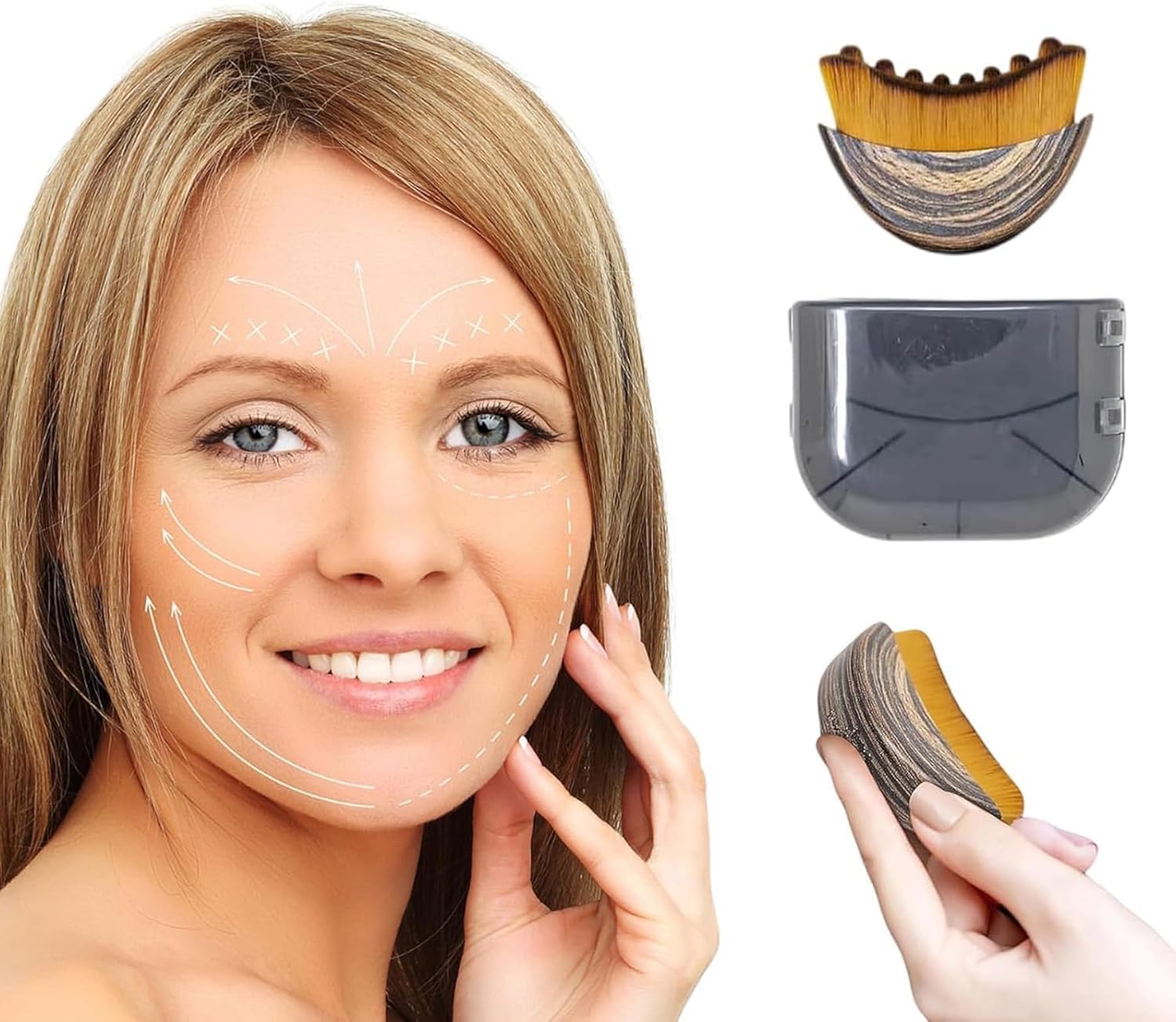 Cioqlvz cepillo facial drenaje linfático detalle punta: zonas sensibles