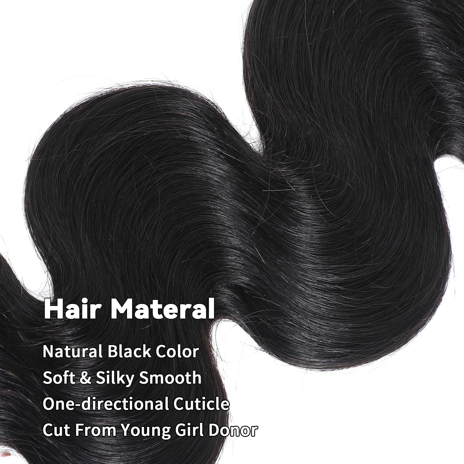 Ciracevi cabello indio virgen ondulado de 24 pulgadas con brillo natural