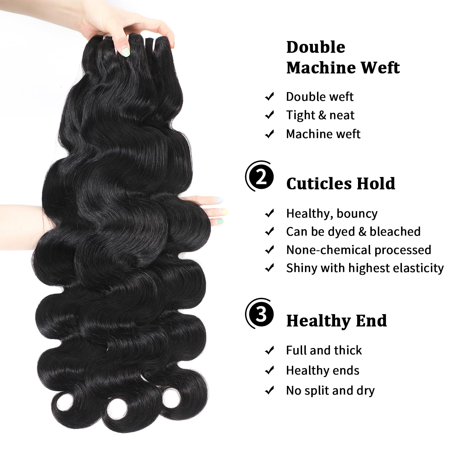 Ciracevi cabello indio virgen ondulado con brillo natural para acabado suave