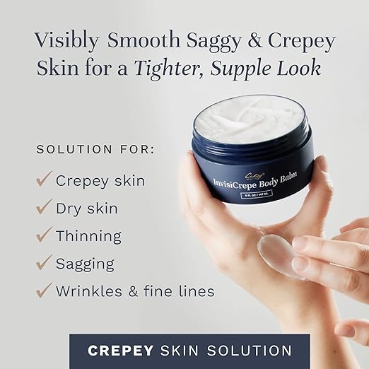 Application quotidienne de InvisiCrepe Body Balm pour peau mieux hydratée et tonifiée