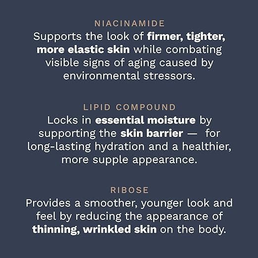 InvisiCrepe Body Balm: Niacinamide et Ribose pour soutien cutané et éclat