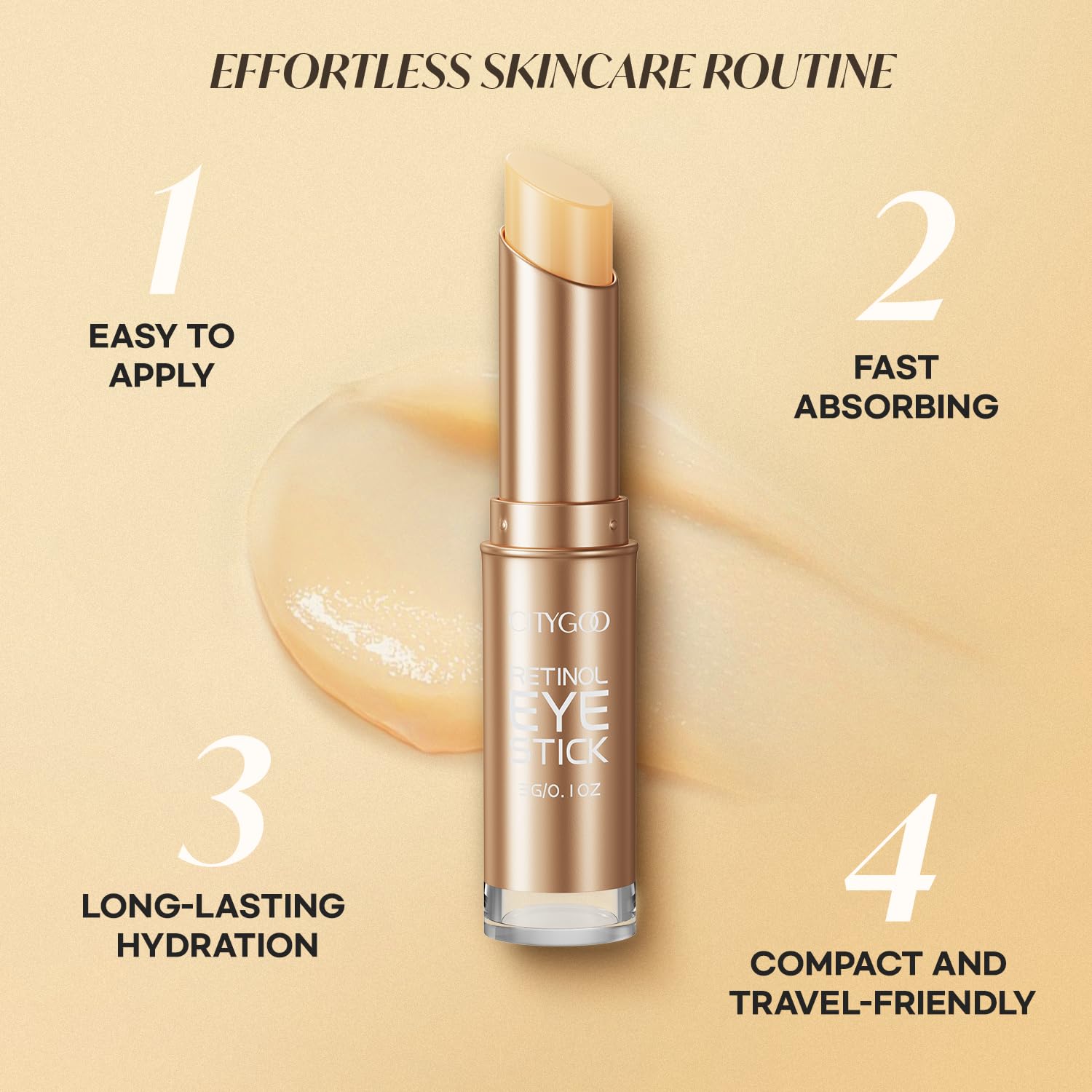 CITYGOO Retinol Eye Stick packaging compacto, perfecto para viajar