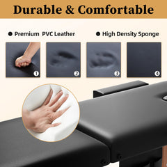 civama mesa de masaje portátil revestimiento PVC impermeable y fácil de limpiar