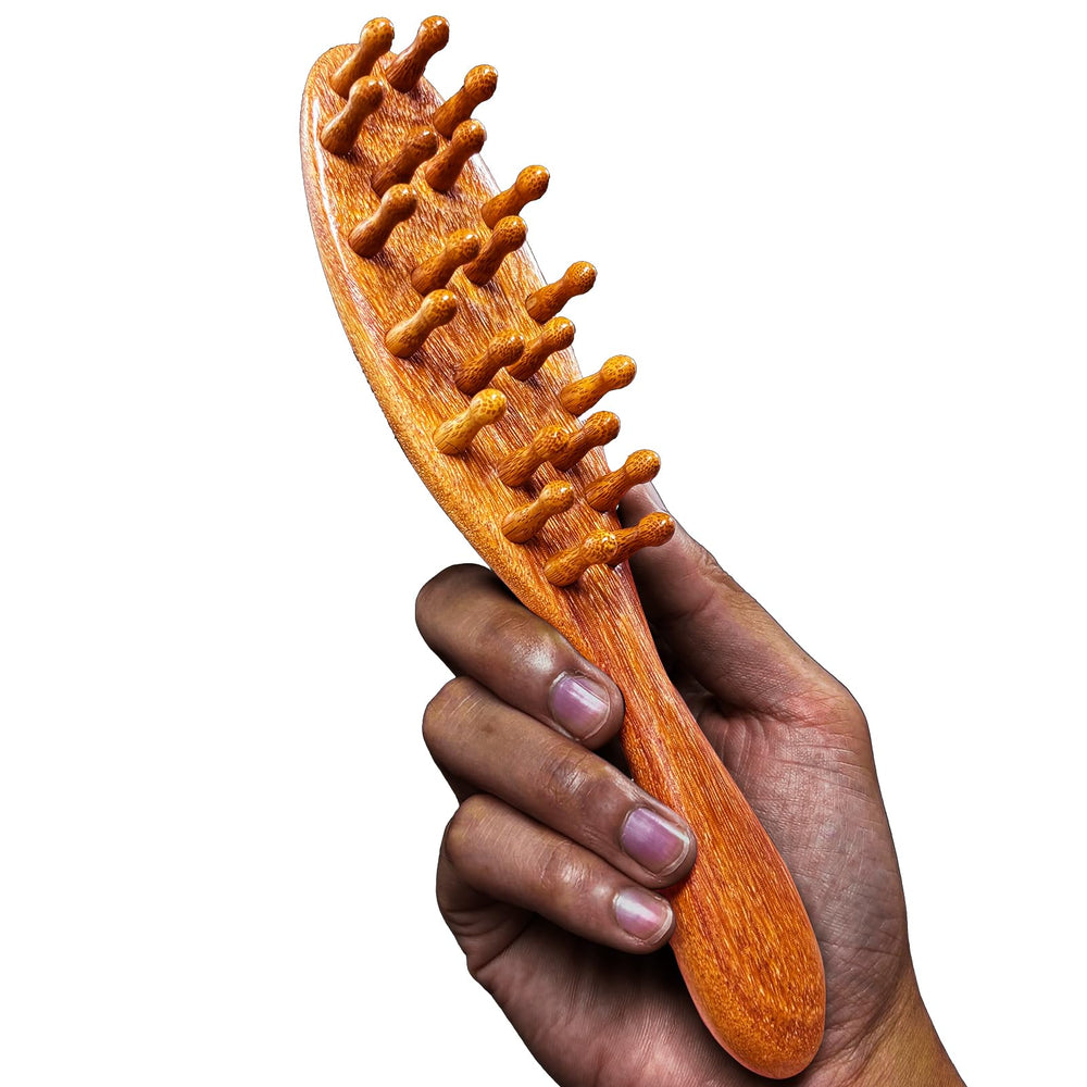 CIVEYA brocha para locs, madera natural, desenreda sin daño y aporta suavidad.