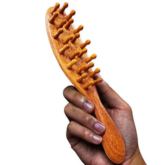CIVEYA brocha para locs, madera natural, desenreda sin daño y aporta suavidad.