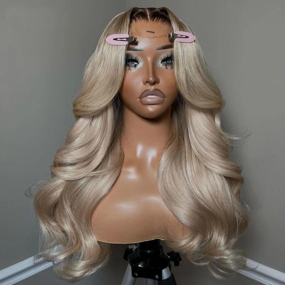 CIYOO 200% density ash blonde wig with 13x6 lace front for full volume.
