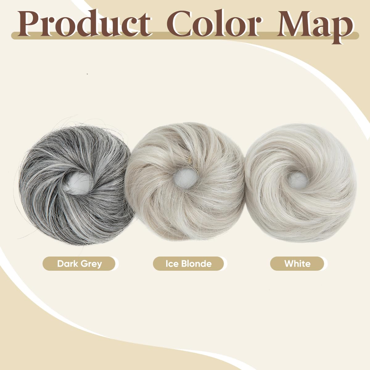 CJL HAIR accesorio updo mini rizado blanco, ideal para looks rápidos.