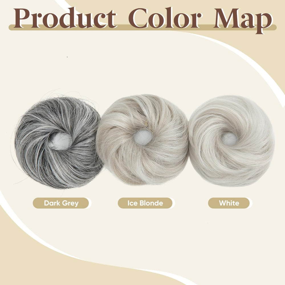 CJL HAIR accesorio updo mini rizado blanco, ideal para looks rápidos.
