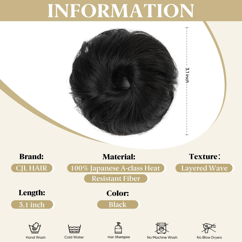 CJL HAIR orejas de gato y bun alto, estilo versátil para un look elegante.
