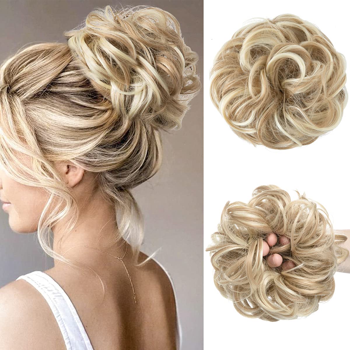 Pieza CJL HAIR para bun grande ondulado, añade volumen y movimiento al peinado.