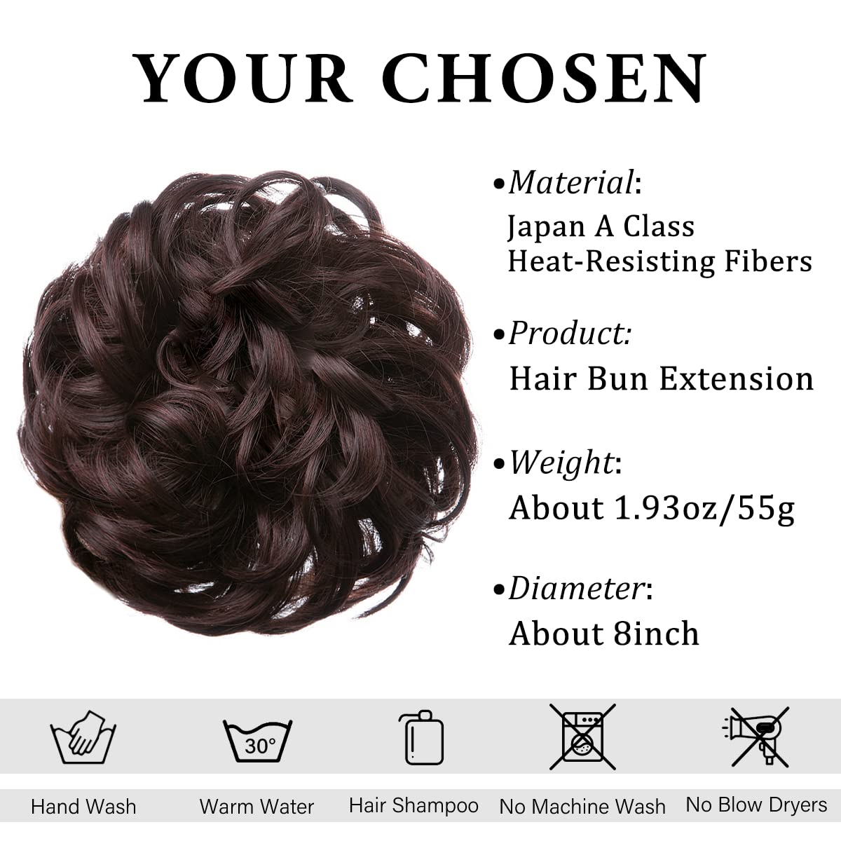 CJL HAIR rizos ondulados sintéticos con volumen para efecto natural.