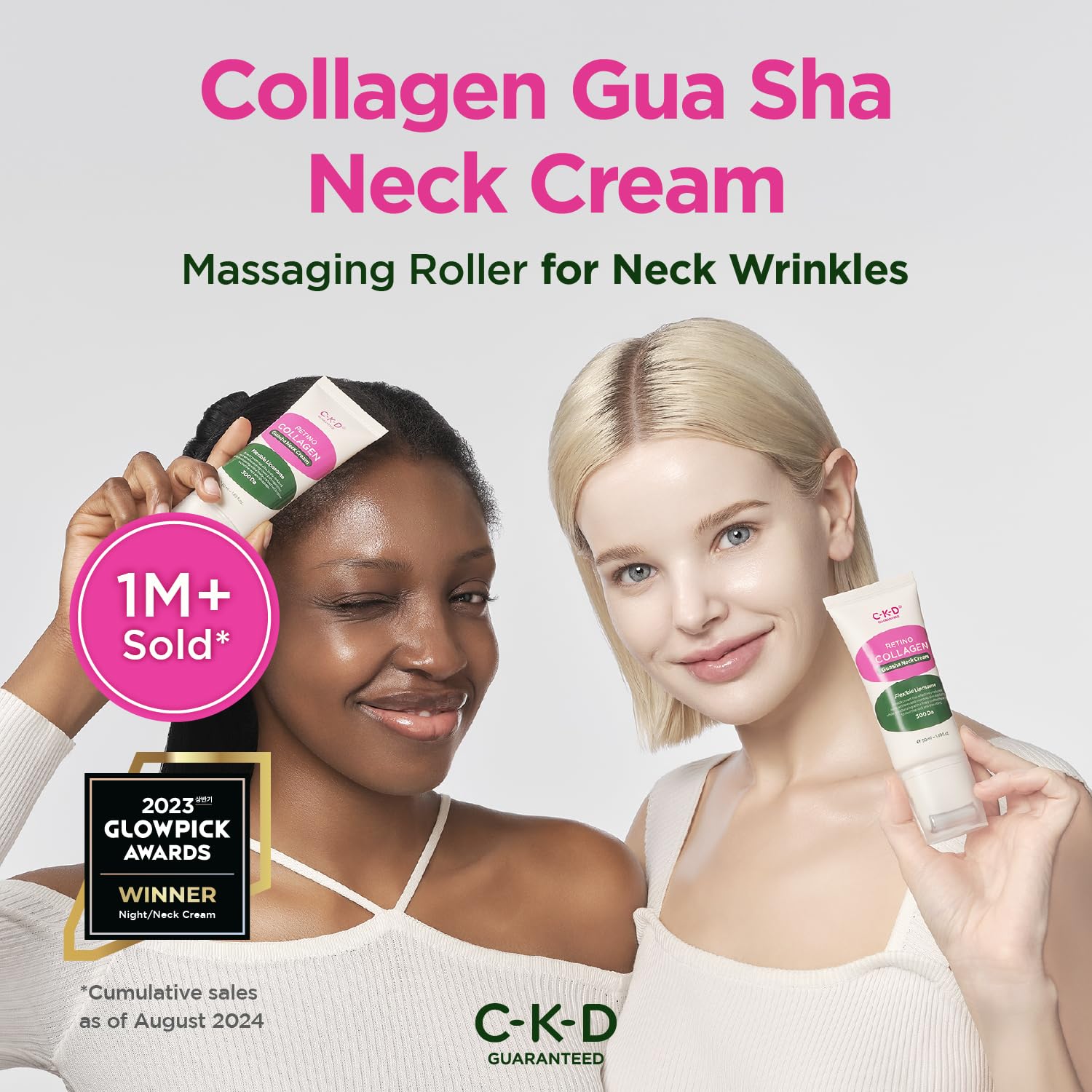 CKD Guaranteed aplicación crema cuello gua sha para uso diario y modelado suave.