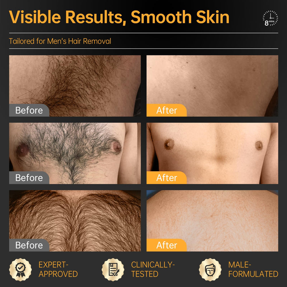 CKM crema depilatoria para hombre: aplicación con espátula para distribución uniforme.