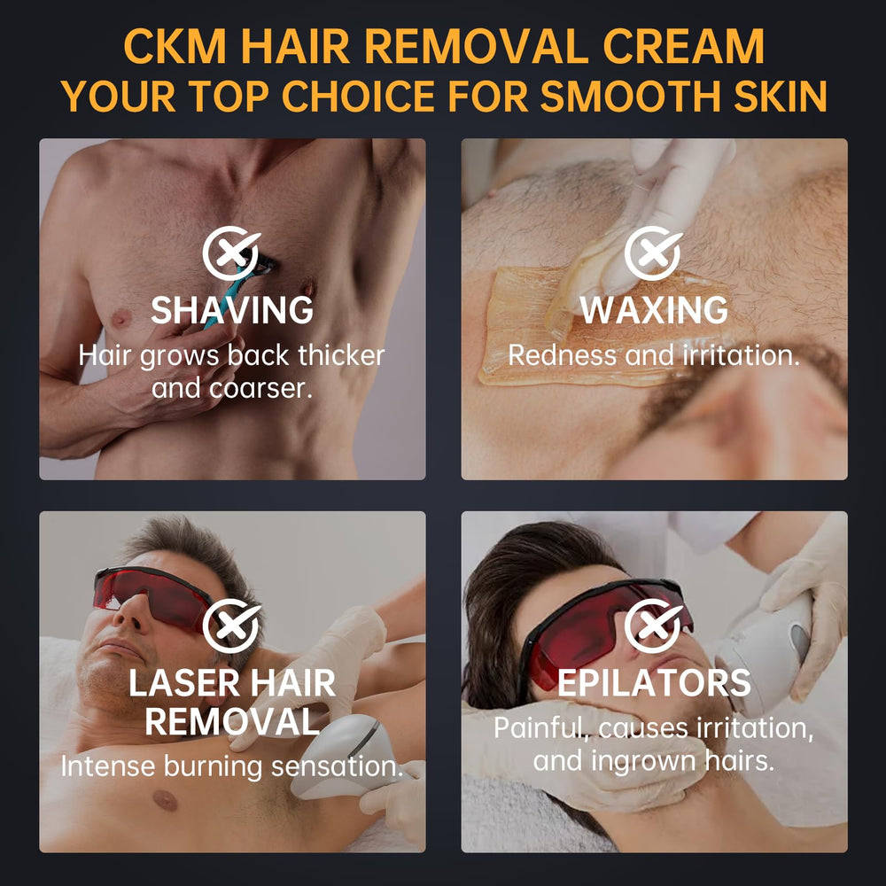 CKM crema depilatoria para hombre: resultado suave y control del vello.