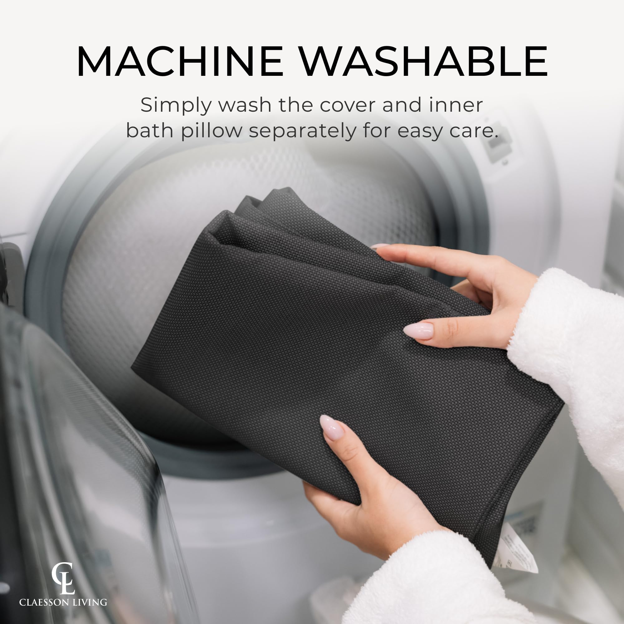 Claessonliving almohada de baño, estabilidad sin deslizamiento para cualquier tina.