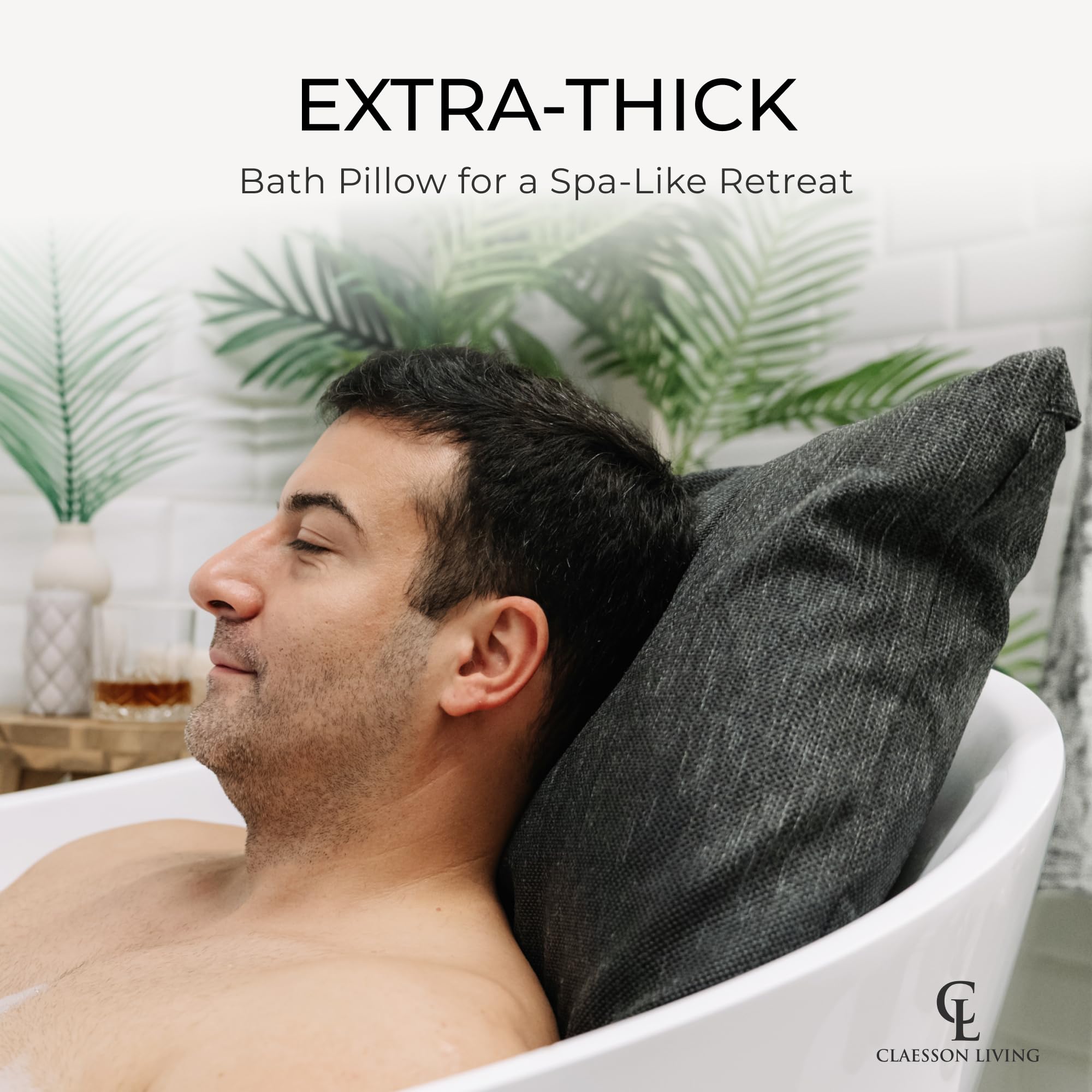 Claessonliving almohada de baño, lavable a máquina para higiene sencilla.