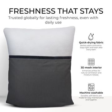 Claessonliving almohada de baño, secado rápido y material premium para uso diario.