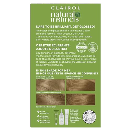 Clairol Natural Instincts Crema de color facilita la aplicación.
