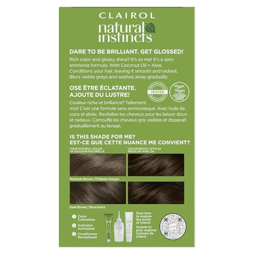 Kit completo Clairol Natural Instincts para aplicar color sin amoníaco.