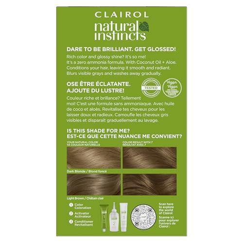 Clairol Natural Instincts crema de color para tono 7 Rubio Oscuro