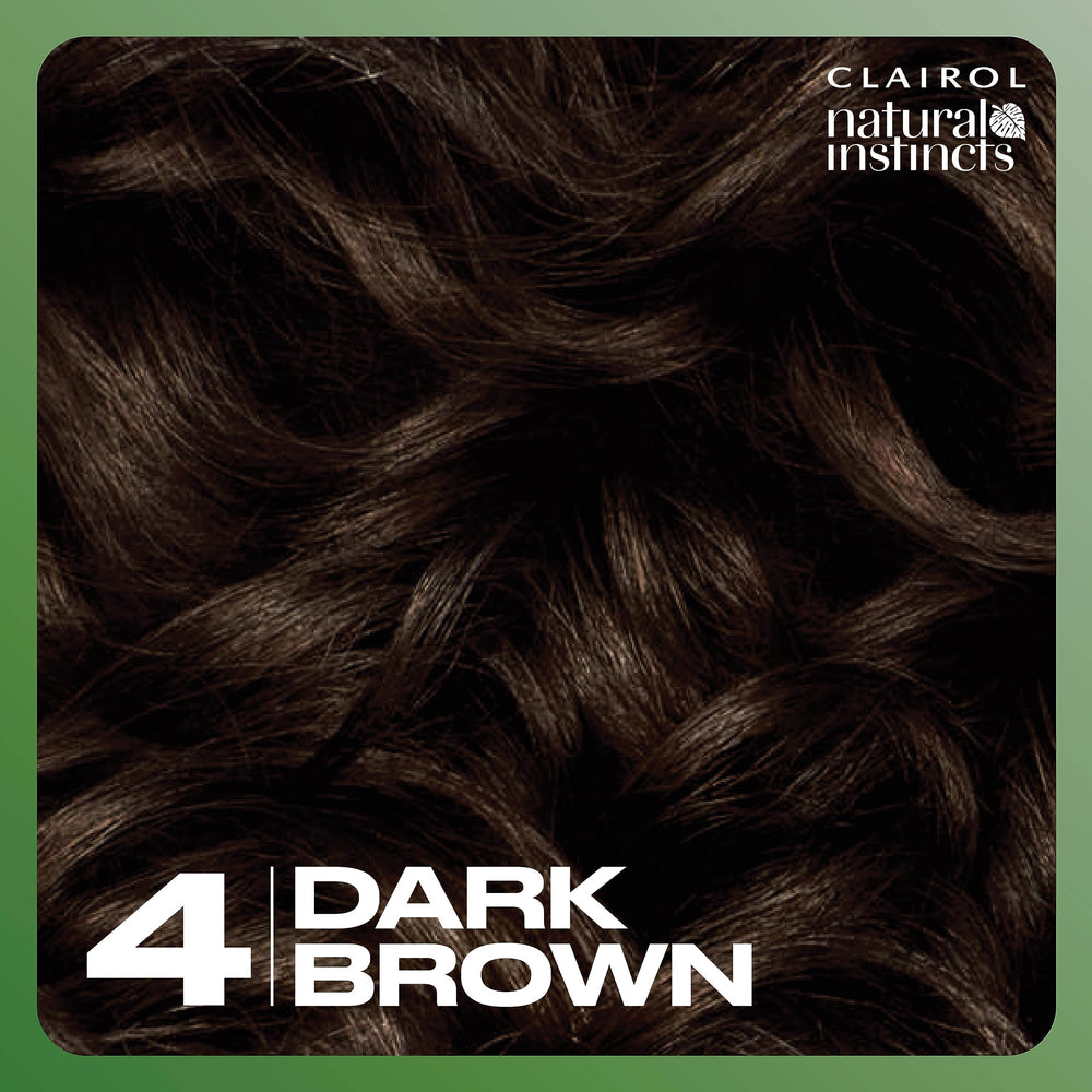 Clairol Natural Instincts, resultado de color rico y natural con brillo sedoso.