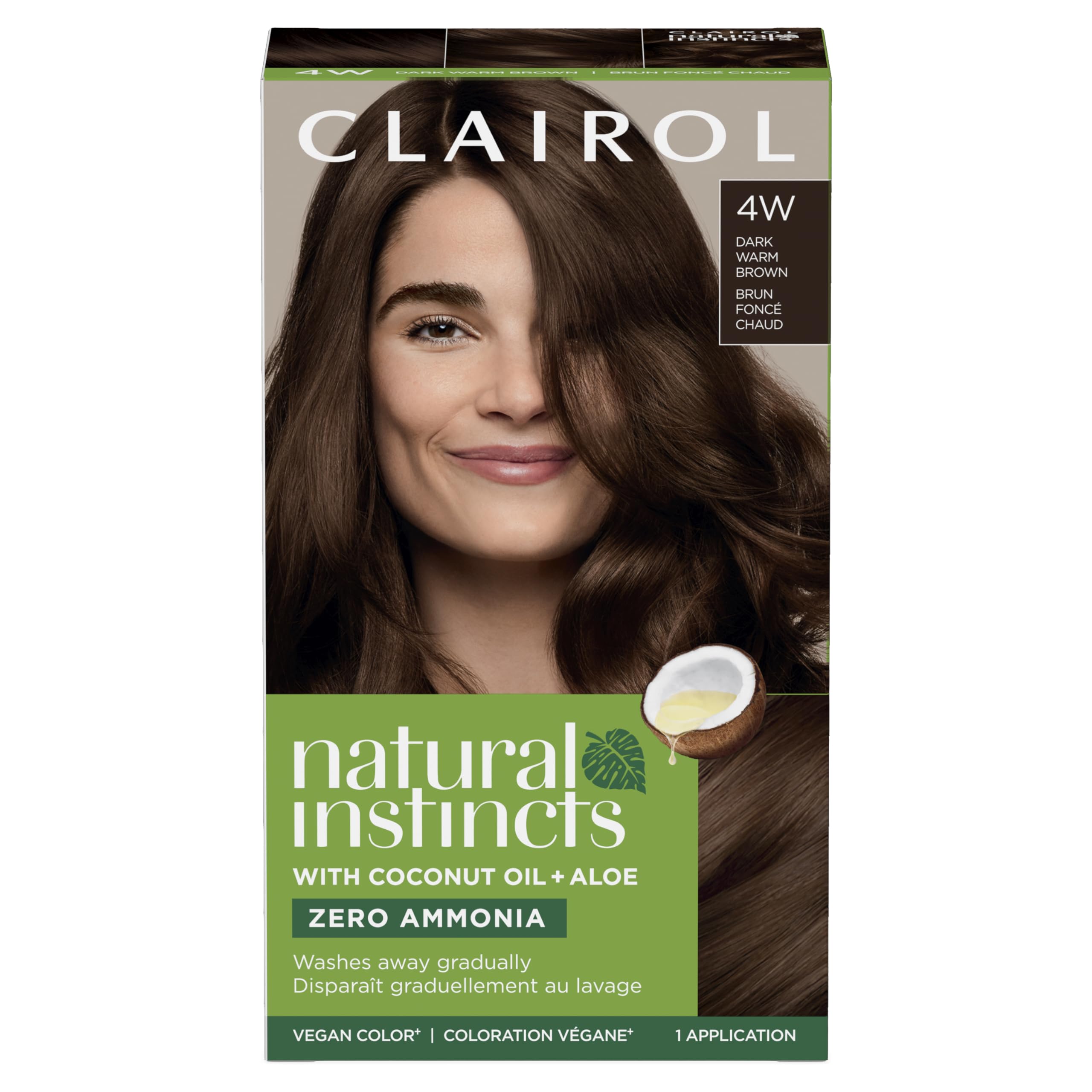 Clairol Natural Instincts 4W tinte crema: color profundo y duradero.