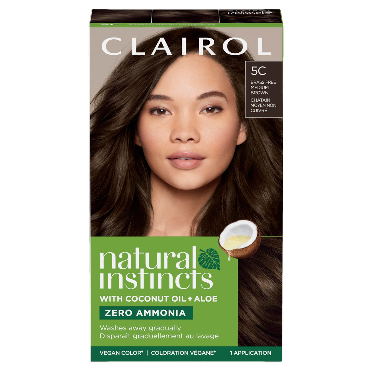 Clairol Natural Instincts tono 5C sin cobrizos para color natural.