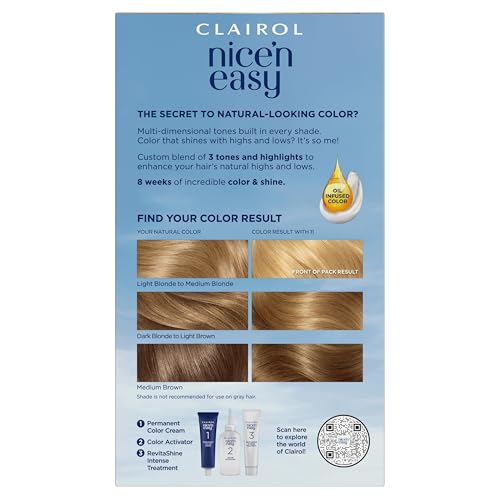 Clairol Nice'n Easy 11 Ultra Claro Rubio: muestra mechas y tonos para realzar luces.
