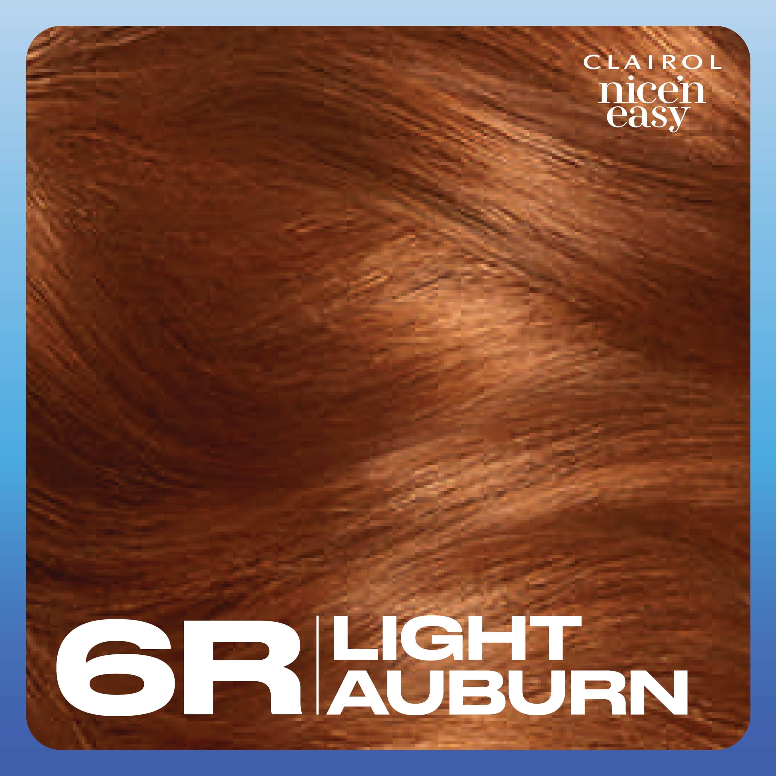 Clairol Nice'n Easy 6R tono cobrizo claro para apariencia natural.