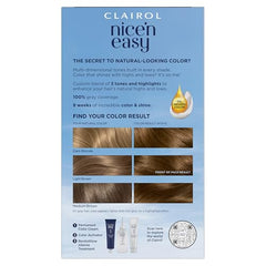 Clairol Nice'n Easy tinte 6 castaño claro muestra el color natural.