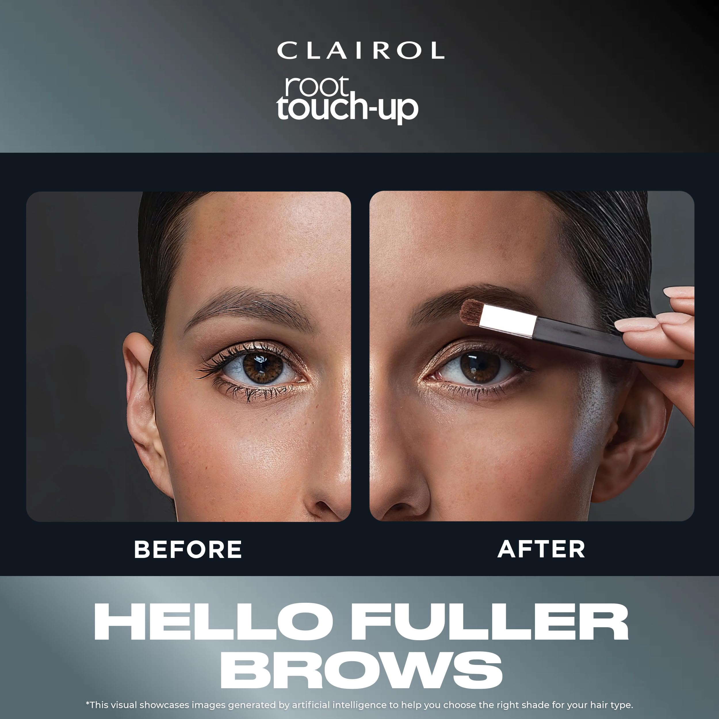 Clairol polvos para raíces marrón oscuro, definición suave de cejas.