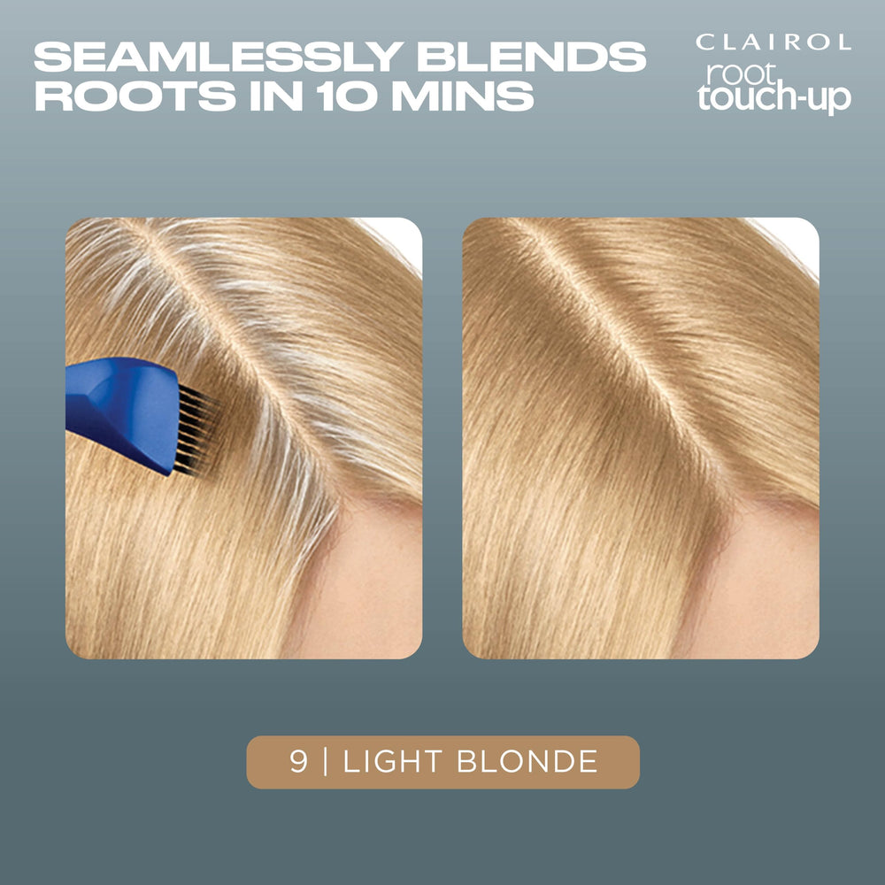 Clairol retoque de raíces: cobertura de canas en minutos.