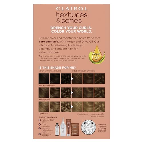 Clairol Textures & Tones caja de tinte y empaque
