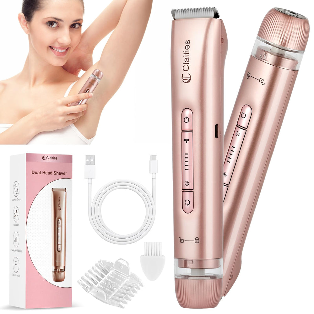 Claities: afeitadora 2 en 1 para mujer con cabezal dual, acabado preciso.