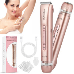 Claities: afeitadora 2 en 1 para mujer con cabezal dual, acabado preciso.
